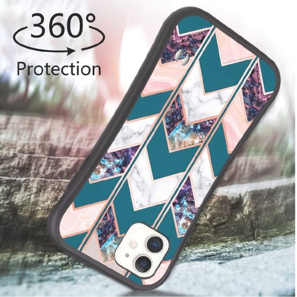 iPhone 11 Case Boho Geometric Aztec Teal Rose Gold - Picture 3 of 6